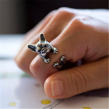 Animal French Bulldog Ring Men   Women Animal Wrap Ring French Bulldog Ring EF8