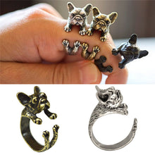 Animal French Bulldog Ring Men   Women Animal Wrap Ring French Bulldog Ring EF8