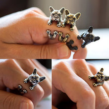 Animal French Bulldog Ring Men   Women Animal Wrap Ring French Bulldog Ring EF8