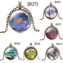 Art Tree glass cabochon Necklace Bronze chain vintage choker statement Necklace women Jewelry Life Tree Pendant Necklace EF8