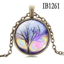 Art Tree glass cabochon Necklace Bronze chain vintage choker statement Necklace women Jewelry Life Tree Pendant Necklace EF8