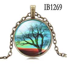 Art Tree glass cabochon Necklace Bronze chain vintage choker statement Necklace women Jewelry Life Tree Pendant Necklace EF8