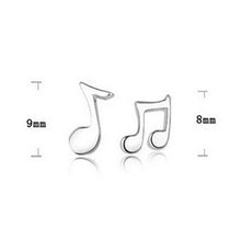 Artistic Gift Lovely Silver Plated Asymmetry Musical Note Shape Ear Stud Earrings EF8
