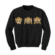 Monkey Patterns Women Hoodies Long Sleeve O-Neck Women Sweatshirt 3D emoji printed Women Clothing Fleece Hoodie Plus Size EF8