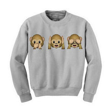 Monkey Patterns Women Hoodies Long Sleeve O-Neck Women Sweatshirt 3D emoji printed Women Clothing Fleece Hoodie Plus Size EF8