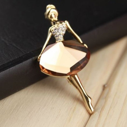 Ballet Vintage Princess Ballerina Brooch Girl Women's Jewelry Exquisite Brooches Bling Gem Brooch EF8