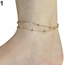 Barefoot Beach Double Chain Link Tassel Foot Bracelet Anklet Jewelry Toe Anklet Women Ankle Bracelets EF8