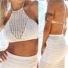 Beachwear Hollow Tank Crochet Bra Halter Vest Strap Crop Tops Super Sexy Women Tops White Black EF8