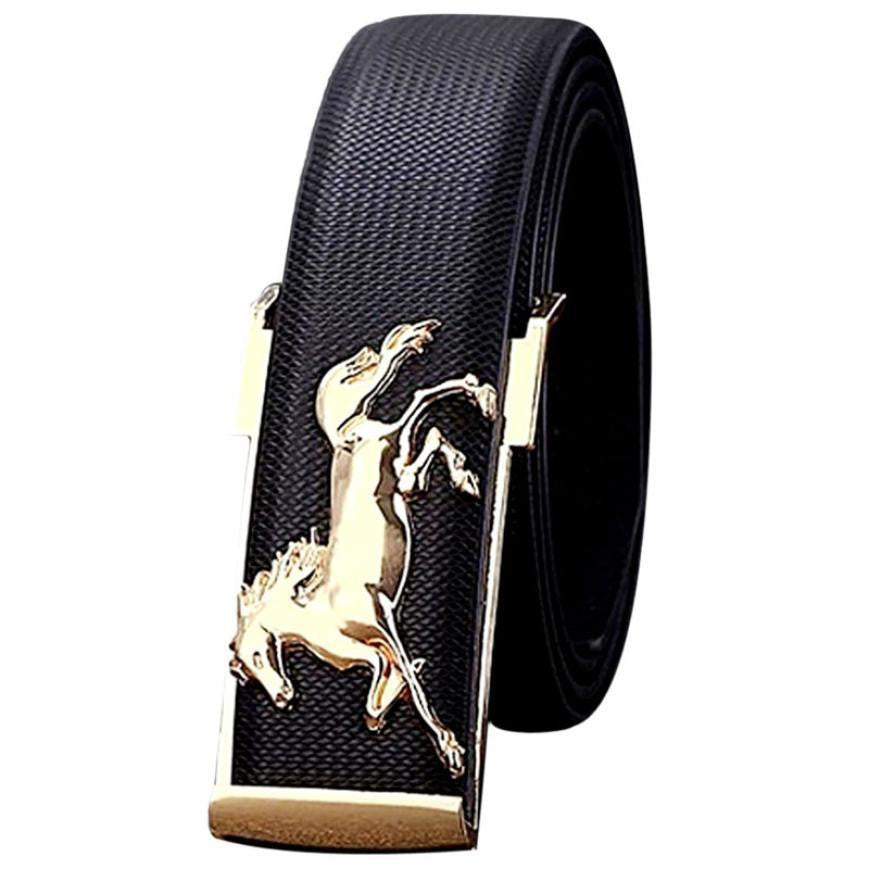 Belt Gold Horse Leisure Leather Men Automatic Buckle Designer Leather Metal Buckles Belts for Business Men EF8