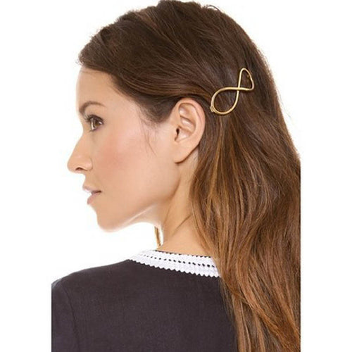 Fashion Infinity Gold Barrette Hairpin Hair Clip Headband For Women Perfect Gift EF8