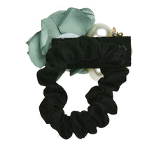 Pearls Beads Rose Flower Hair Band Rope Scrunchie Ponytail Holder Girls Headdress Hair Ropes Gift EF8
