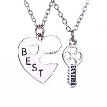 Best Friend Friendship Broken Heart Pendant Necklace Gifts For friends 2pc Sliver Heart Shape Necklaces EF8