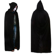 Black Halloween Costume Theater Prop Death Hoody Cloak Devil Long Tippet Cape EF8