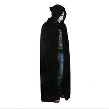 Black Halloween Costume Theater Prop Death Hoody Cloak Devil Long Tippet Cape EF8