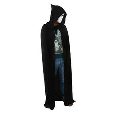 Black Halloween Costume Theater Prop Death Hoody Cloak Devil Long Tippet Cape EF8