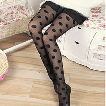 Black Sexy sheer Lace Big dot Pantyhose Stockings Dot Slim Tights EF8