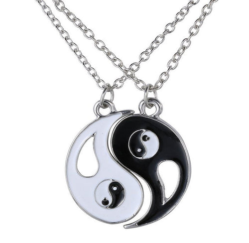Black White Couple Sister Friend Friendship Jewelry Unique Personalized Gifts Yin Yang Pendant Necklace EF8
