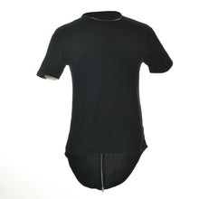 Black White T shirt XXL Long Back Zipper Streetwear Swag Man Hip Hop Skateboard T-shirt Top Tee Men Clothing EF8