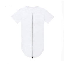 Black White T shirt XXL Long Back Zipper Streetwear Swag Man Hip Hop Skateboard T-shirt Top Tee Men Clothing EF8