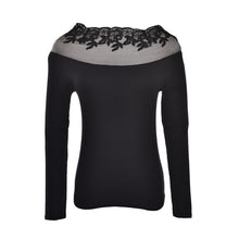 Black   white striped blouse Knitted women tops lace floral embroidery shirts long sleeve knitwear Women Formal Tops EF8