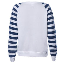 Blusas Femininas Women EBoat Anchor Stripe Long Sleeve Blouses Casual O Neck Blouse Shirt Plus Size Tops Pullover EF8