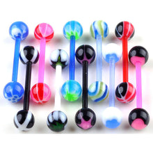 Body Jewelry Piercing Classic Barbell Tongue Piercing Mixed Ball Tongue Navel Nipple Barbell Rings Bars EF8