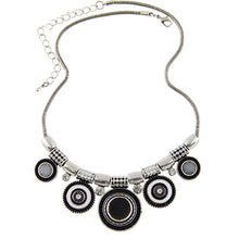 Boheman Style Statement Choker Necklace Women Jewelry Ethnic Collar Retro Silver Plated Colorful Pendant Necklaces EF8