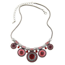Boheman Style Statement Choker Necklace Women Jewelry Ethnic Collar Retro Silver Plated Colorful Pendant Necklaces EF8