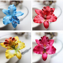 Bohemia Style Bridal Flower Orchid Leopard Hair Clip Beauty Hairpins Barrette Wedding Decoration Hair Accessories Beach Hairwear EF8