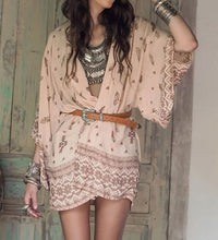 Boho Printed Chiffon Loose Kimono Cardigan Fashion Women Blouse Shirt Tops Batwing Sleeve Blusas Femininas EF8
