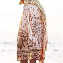 Boho Printed Chiffon Loose Kimono Cardigan Fashion Women Blouse Shirt Tops Batwing Sleeve Blusas Femininas EF8