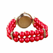 Bracelet Watch Women Ladies Students Fashion Quartz-watchClock Imitation Golden Pearl Chain Wrist Watches Quartz EF8