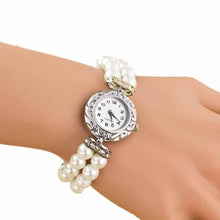 Bracelet Watch Women Ladies Students Fashion Quartz-watchClock Imitation Golden Pearl Chain Wrist Watches Quartz EF8