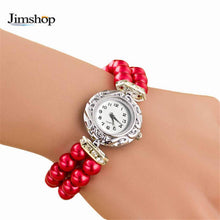 Bracelet Watch Women Ladies Students Fashion Quartz-watchClock Imitation Golden Pearl Chain Wrist Watches Quartz EF8