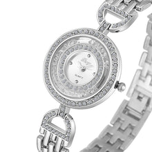 Bracelets Watches Famous Creative Luxury Women Rose Gold Sliver Rhinestone Crystal Love Bangle Watch And Bracelet Set 593 EF8