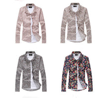 Men Shirt Fashion Mens Casual Button Down Slim Fit Long Sleeve Formal Dress Shirts EF8