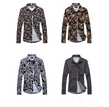 Men Shirt Fashion Mens Casual Button Down Slim Fit Long Sleeve Formal Dress Shirts EF8