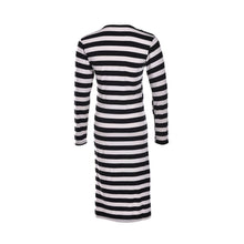 Black   White Striped Long Sleeve Knitted Open Cardigan Fall Slim Women Sweater EF8