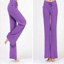 Bright Multicolor Pants Women Drawstring Loose Wide Leg Pants Women Solid Full Length Fitness Pants EF8