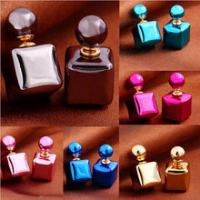 C y Double Sided Earings Square Seal Ball Ear Studs Elegant Crystal Jewelry EF8