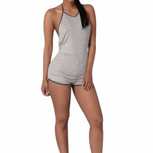 Casual Women Backless Playsuit Sexy Lady Halter Sleeveless Catsuit Women's Short Beach Jumpsuits Rompers Plus Size S-XL 2 Color EF8