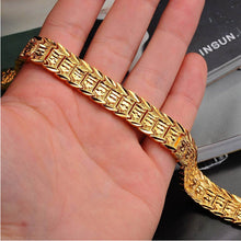 Charm Men Jewelry Gold Bracelet Alloy Gold Plated Round Chain Men Bracelet EF8