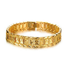 Charm Men Jewelry Gold Bracelet Alloy Gold Plated Round Chain Men Bracelet EF8
