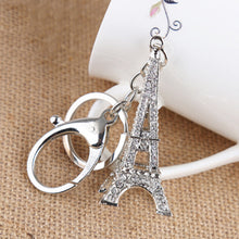 Charm Pendant Purse Bag Key Rings Gifts souvenirs key holder 2 Colors s Creative Eiffel Tower Rhinestone Keychain EF8