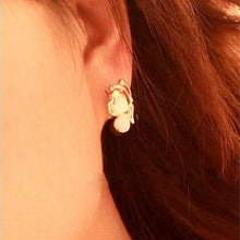 Charm Smooth Butterfly Stud Earrings For Women Golden Color Crystal Jewelry Peach Heart Earings EF8