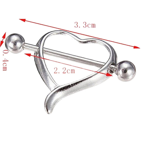 Charm Surgical Steel Love Heart Nipple Ring Shields Bar Navel Ring Body Piercing Women Jewelry Gifts  EF8