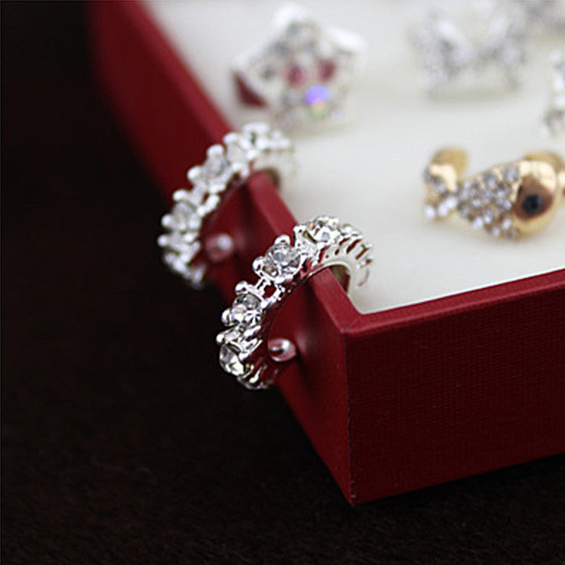 Charm crystal hoop earrings Geometric Round Shiny rhinestone earring jewelry women Design EF8