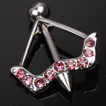 Charming Body Piercing Jewelry Cupid's Arrow Pattern Rhinestones Inlaid Nipple Ring Body  EF8