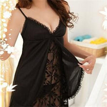 Charming Women's sexy lingerie uniform Cleavage black costumes sleepwear G-string lace underwear nightwear nightgown free size EF8