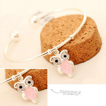 Chic Gold Plated Rhinestone Owl Cuff Bracelets Bangles for Women Lady Girl Women Jewelry Owl Bangles Bracelets for Women EF8